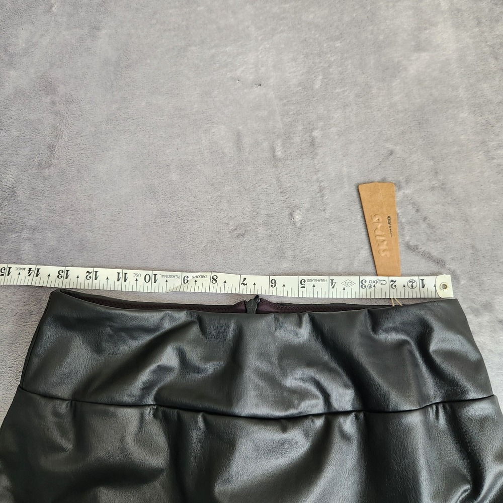 New Skims Vegan Faux Leather Skirt Swim Cover-Up Long Black Slit Onyx Lined NWT - Picture 9 of 12